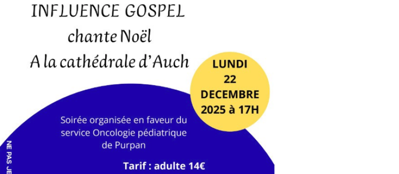 Le Club Soroptimist Auch Armagnac présente le concert de Noël d’Influence Gospel.