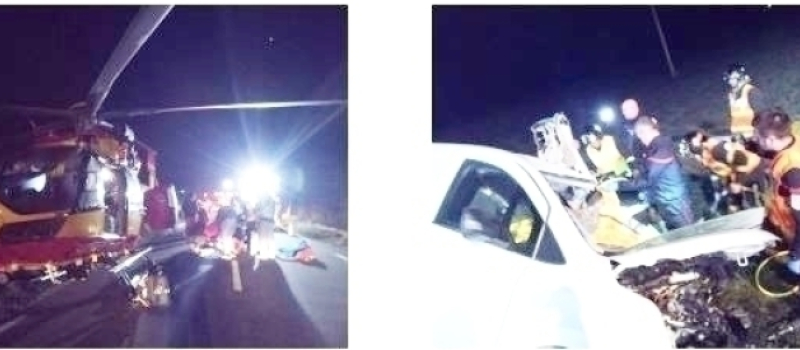 Collision frontale, deux blessés héliportés