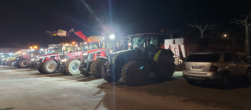 Manifestations agricoles : fermeture de la D1124 à Léguevin, incendie à Auch, le point à 6h ce jeudi 8 janvier 2026