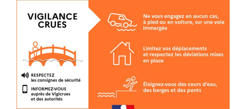Vigilance orange crues et vents violents