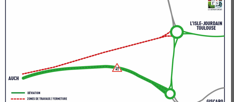 Fermeture exceptionnelle de la RD 1124 à Gimont ce mercredi 4 mars de 14h à 16h