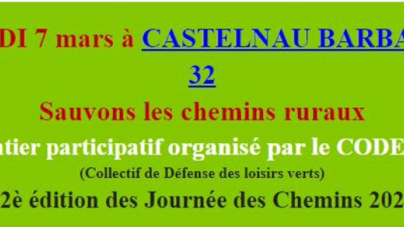 Journée des Chemins ruraux : Réouverture d'un chemin obstrué