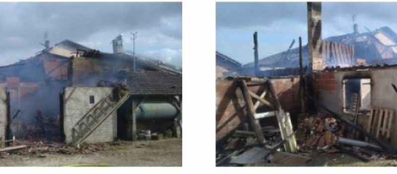 Deux bâtiments détruits par un incendie