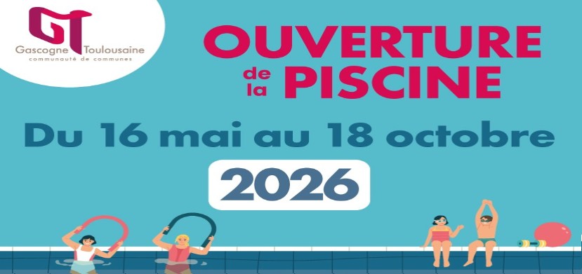Ouverture de la piscine intercommunale le Samedi 16 mai 2026