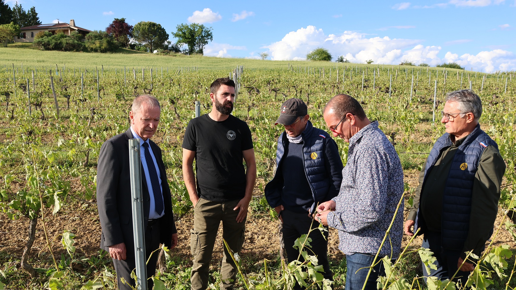 Le préfet du Gers est allé constaté à Roquelaure les dégâts causés par la grêle