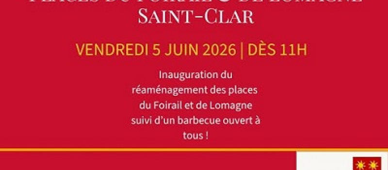 Invitation inauguration Places du Foirail et de Lomagne vendredi 5 juin 2026