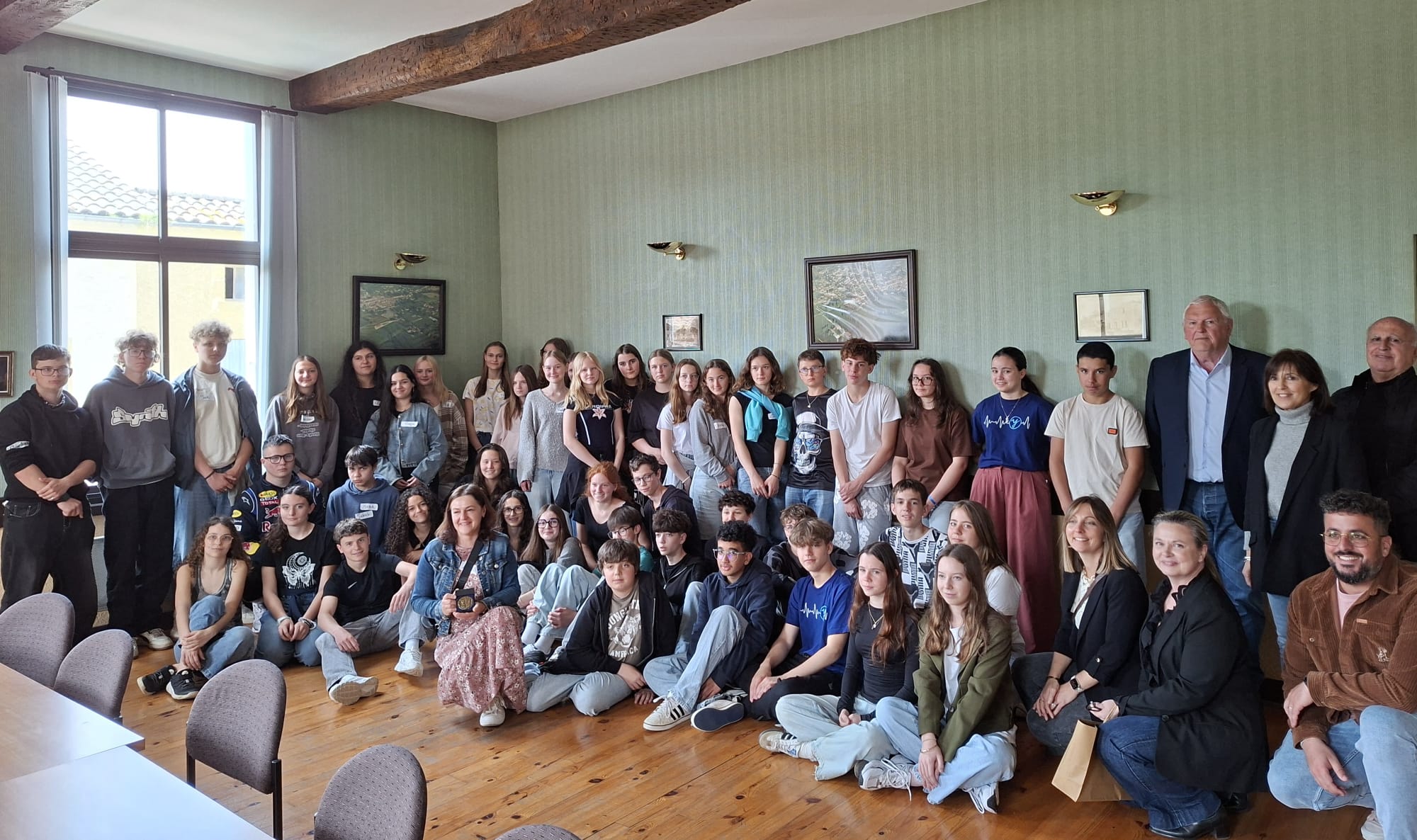 Lors de l'accueil à la mairie de Masseube