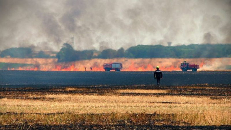 Feu de chaumes : 5 hectares de brulés et 60 balles de paille