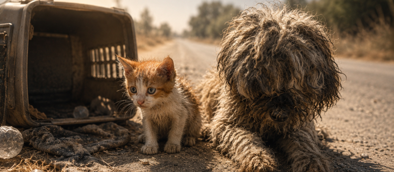 La colère de la SPA : un chaton et une jeune chienne abandonnés en pleine canicule