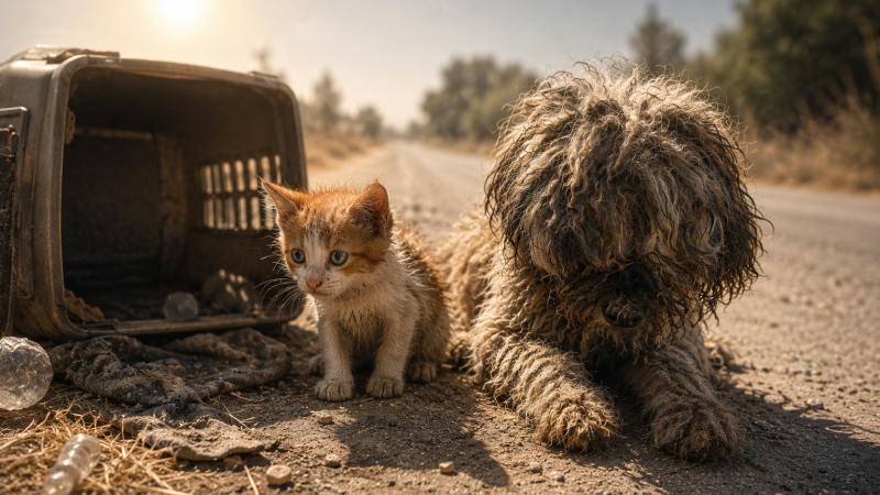 La colère de la SPA : un chaton et une jeune chienne abandonnés en pleine canicule
