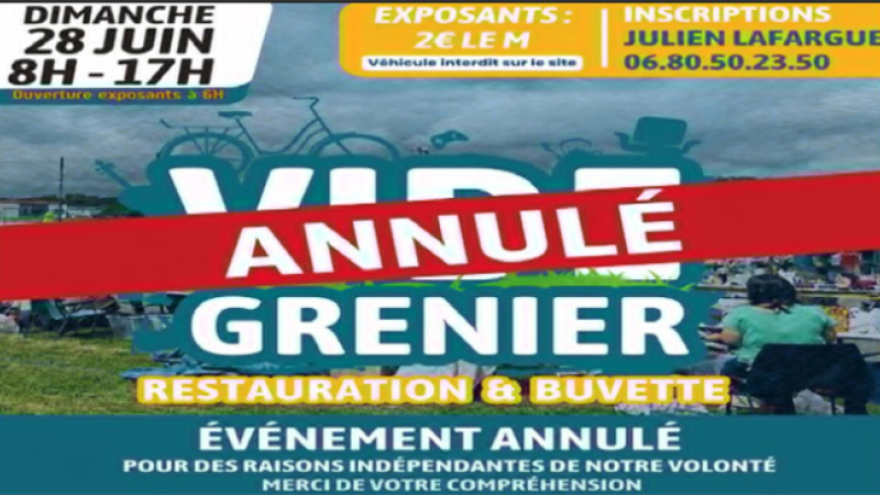 FCM Vide grenier annulé