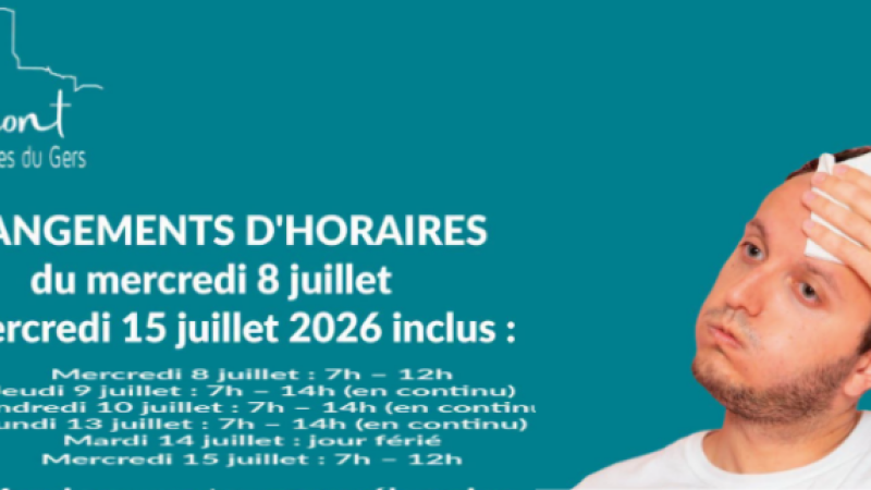 Accueil du public exceptionnellement modifié
